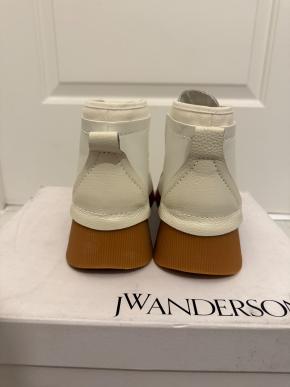 J W Anderson White Leather And Canvas Sneakers 4