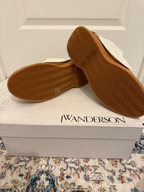 J W Anderson White Leather And Canvas Sneakers 5