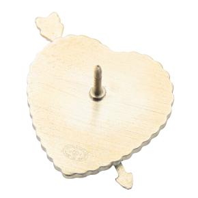 Chanel Red  Enamel Faux Pearl Coco Heart and Arrow Brooch 4