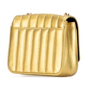 Saint Laurent Small Gold  Grain De Poudre Monogram Vicky Chain Bag 2