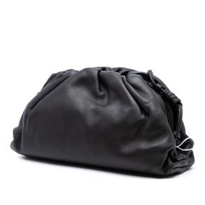 Bottega Veneta Lambskin Black Leather The Mini Pouch Crossbody 2