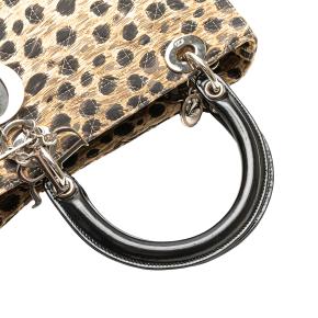 Dior Leopard Print Medium Canvas Cannage Lady Dior 11