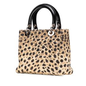 Dior Leopard Print Medium Canvas Cannage Lady Dior 2
