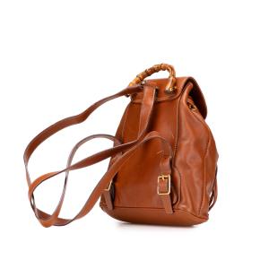 Gucci Tan Leather Bamboo Backpack 2