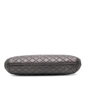 Chanel  Metallic Quilted Caviar Clutch 4