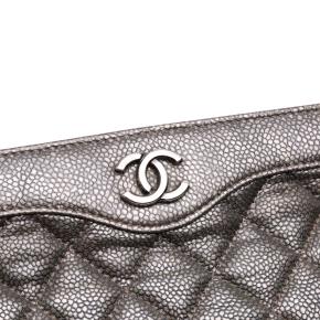 Chanel  Metallic Quilted Caviar Clutch 6