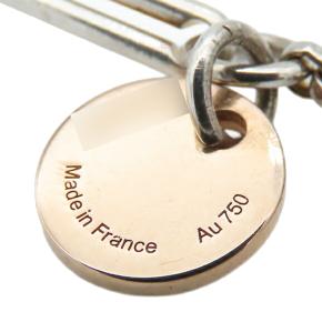 Hermes S Silver and 18K Rose Gold Ex-Libris Long Necklace 4