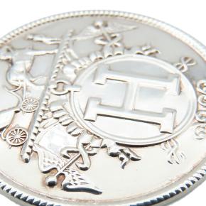 Hermes S Silver and 18K Rose Gold Ex-Libris Long Necklace 6