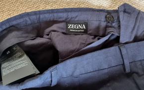 Zegna Navy Blue Cotton Chinos 8