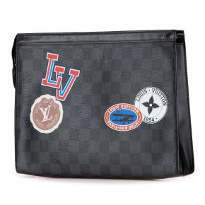 Louis Vuitton Coated Canvas Damier Graphite LV League Pochette Voyage MM 2