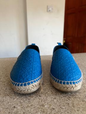 Loewe Blue Leather Espadrilles 10