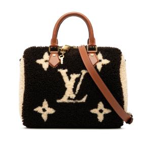 Louis Vuitton Brown Monogram Giant Shearling Teddy Speedy Bandouliere 25 2
