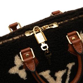 Louis Vuitton Brown Monogram Giant Shearling Teddy Speedy Bandouliere 25 8