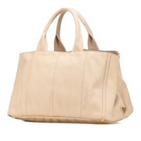 Prada Beige Large Canvas Canapa Logo Satchel 2