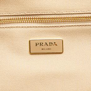Prada Beige Large Canvas Canapa Logo Satchel 6