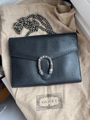 Gucci Black Leather Dionysus Crossbody Bag 2