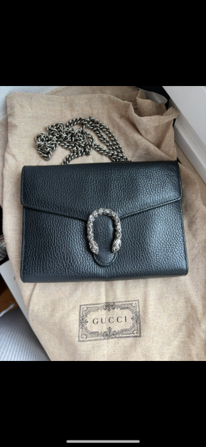 Gucci Black Leather Dionysus Crossbody Bag 12