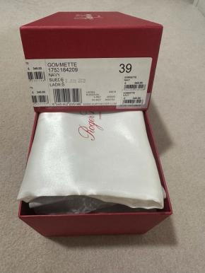 Roger Vivier Navy Suede Flats 9