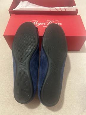 Roger Vivier Navy Suede Flats 6