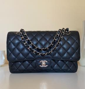 Chanel Medium Black Classic Caviar Double Flap Bag 2