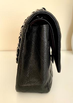 Chanel Medium Black Classic Caviar Double Flap Bag 4