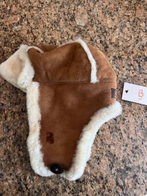 Ugg Chestnut Suede Bailey Aviator/Trapper Hat. 2