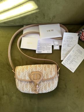 Dior Medium Beige Canvas Bobby Bag 5