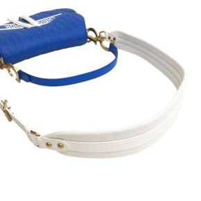 Dior Blue Perforated Oblique Embossed Calfskin Saddle Bag 13