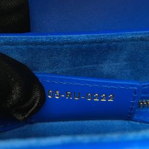 Dior Blue Perforated Oblique Embossed Calfskin Saddle Bag 6