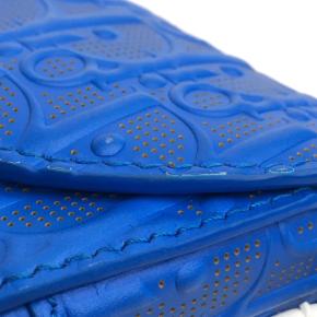 Dior Blue Perforated Oblique Embossed Calfskin Saddle Bag 8