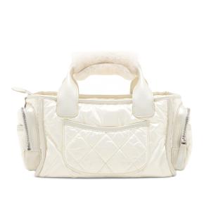 Chanel White Coco Neige Quilted Nylon Bowling Bag 2