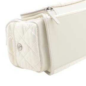 Chanel White Coco Neige Quilted Nylon Bowling Bag 7