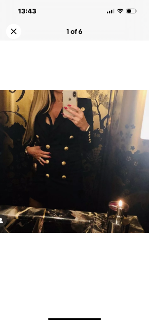 Balmain Black Structured Blazer Dress. 2