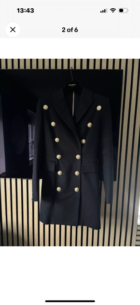 Balmain Black Structured Blazer Dress. 4