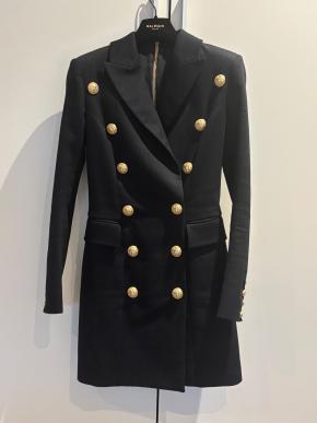 Balmain Black Structured Blazer Dress. 7
