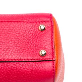 Gucci Red Small Bicolor Calfskin Bamboo Shopper Satchel 11