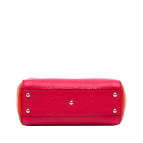 Gucci Red Small Bicolor Calfskin Bamboo Shopper Satchel 3
