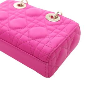 Dior Pink Micro Lambskin Cannage Lady D Joy 14