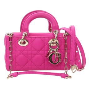 Dior Pink Micro Lambskin Cannage Lady D Joy 15