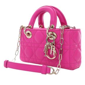 Dior Pink Micro Lambskin Cannage Lady D Joy 2