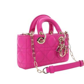 Dior Pink Micro Lambskin Cannage Lady D Joy 3