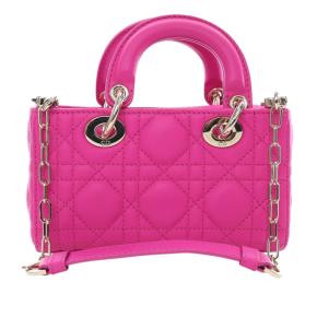 Dior Pink Micro Lambskin Cannage Lady D Joy 4