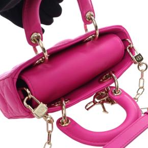 Dior Pink Micro Lambskin Cannage Lady D Joy 7