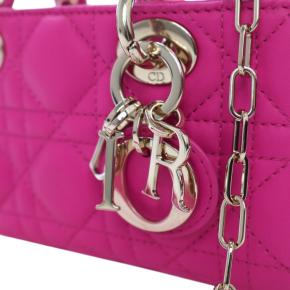 Dior Pink Micro Lambskin Cannage Lady D Joy 8