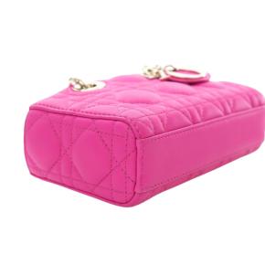Dior Pink Micro Lambskin Cannage Lady D Joy 9