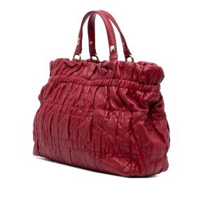 Dior Red Lambskin Gaufre Cannage Delices Tote 2