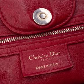 Dior Red Lambskin Gaufre Cannage Delices Tote 6