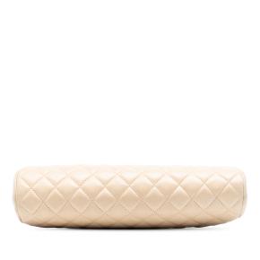 Chanel Cream Quilted Lambskin Timeless Kisslock Clutch 4