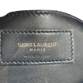 Saint Laurent Black Medium Quilted Chevron Sheepskin College Satchel 5