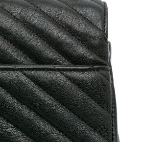 Saint Laurent Black Medium Quilted Chevron Sheepskin College Satchel 9